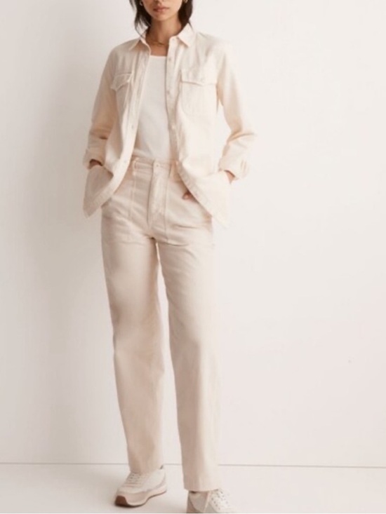 Madewell Pants - Madewell The Perfect Vintage Wide-Leg Pant Utility Edition Cream High Rise